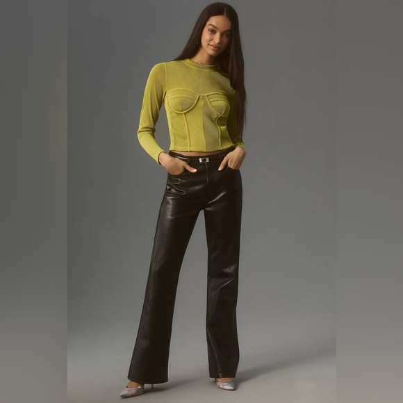 Anthropologie Blue Tassel Long-Sleeve Ribbed Corset Top NWOT - Picture 13 of 13